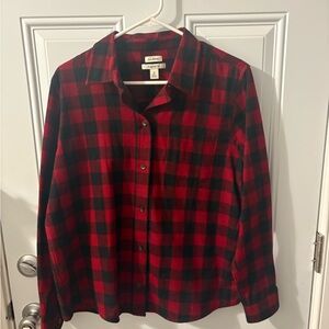 L.L. Bean Classic Red and Black Checkered Shirt